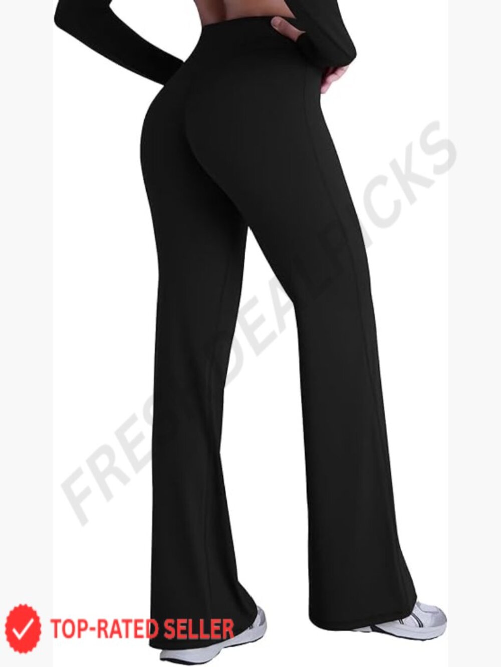 High Waist Flare Leggings No Front Seam Hidden Butt Lift Yoga Pants Crossover